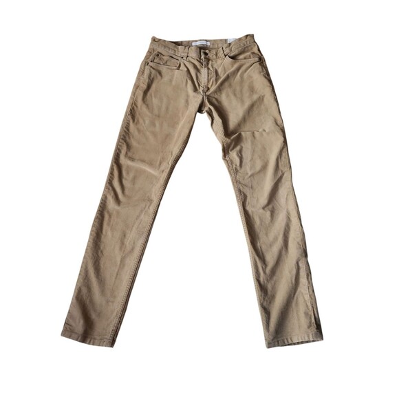 Billy Reid Slim Fit Jeans Mens 32/32 Mid-Rise Stretch 5 Pocket Tan "Moss Green" - Picture 1 of 7